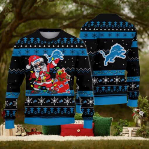 Detroit Lions Santa Claus Ugly Christmas Sweater