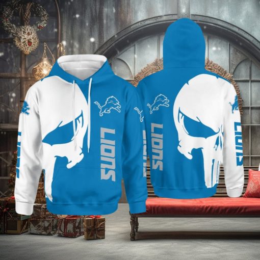 Detroit Lions Skull All Over Printed 3D Hoodie Winter Gift