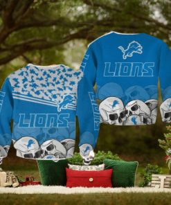 Detroit Lions Skull Hygge Halloween Ugly Sweater For Men And Women Gift Christmas