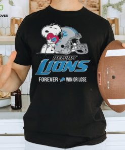 Detroit Lions Snoopy Heart Peanuts Forever Win Or Lose Classic T Shirt