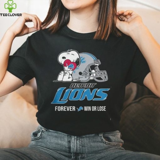 Detroit Lions Snoopy Heart Peanuts Forever Win Or Lose Classic T Shirt