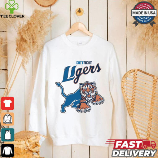 Detroit Lions Tigers Half Logo Parody 2024 t hoodie, sweater, longsleeve, shirt v-neck, t-shirt