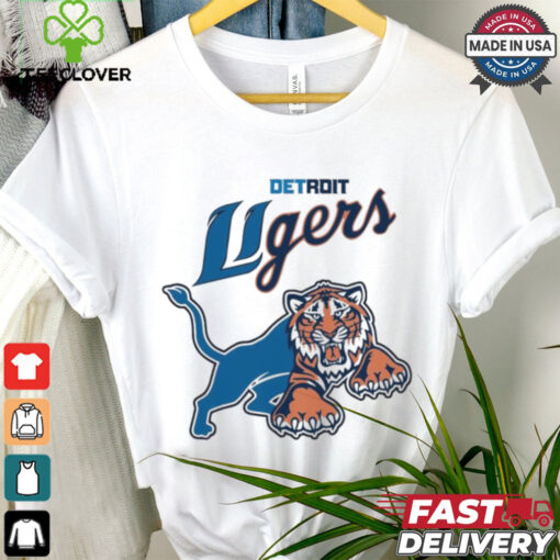 Detroit Lions Tigers Half Logo Parody 2024 t hoodie, sweater, longsleeve, shirt v-neck, t-shirt