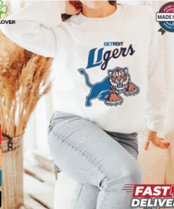 Detroit Lions Tigers Half Logo Parody 2024 t hoodie, sweater, longsleeve, shirt v-neck, t-shirt