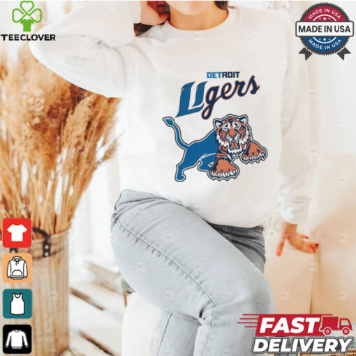 Detroit Lions Tigers Half Logo Parody 2024 t hoodie, sweater, longsleeve, shirt v-neck, t-shirt