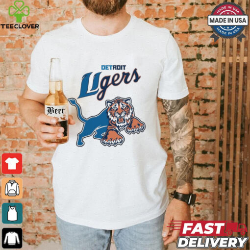 Detroit Lions Tigers Half Logo Parody 2024 t hoodie, sweater, longsleeve, shirt v-neck, t-shirt