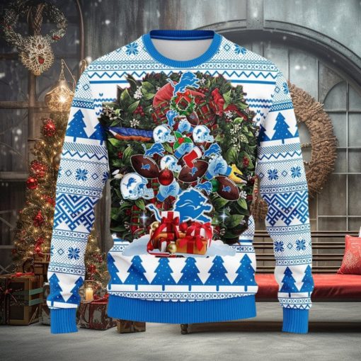 Detroit Lions Tree Ugly Christmas Ugly Sweater Christmas Gift Ideas For Fans