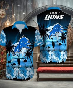 Detroit Lions Tropical Outfit Custom Name Beach Shirt Nlf Hawaiian Shirt