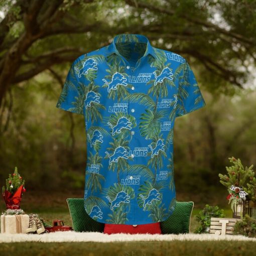 Detroit Lions Tropical Palm Tree Hawaiian Shirt