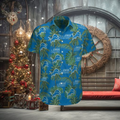 Detroit Lions Tropical Palm Tree Hawaiian Shirt