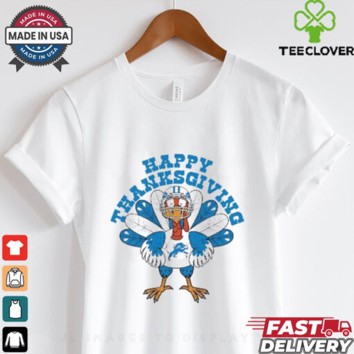 Detroit Lions Turkey Happy Thanksgiving T Shirt