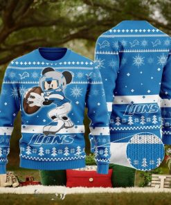 Detroit Lions Christmas Pattern Ugly Christmas Sweater Wreath AOP Gift For  Fans - Teeclover