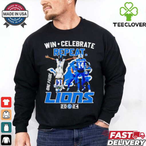 Detroit Lions Win Celebrate Repeat Lions 2024 One Pride shirt