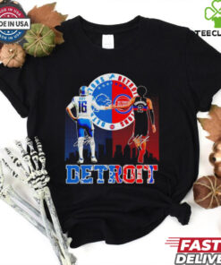 Detroit Lions and Detroit Pistons Goff and Cunningham signatures shirt