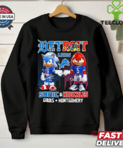 Detroit Lions couple Knuckles Gibbs And Montgomery 2024 city skyline shirt