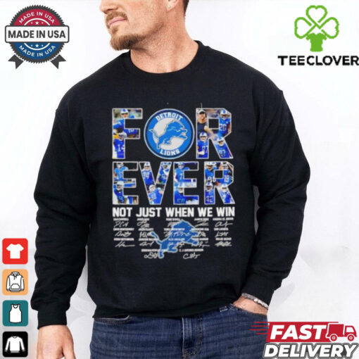 Detroit Lions forever not just when we win Dam Campbell Jared Goff Penei Sewell football signatures shirt