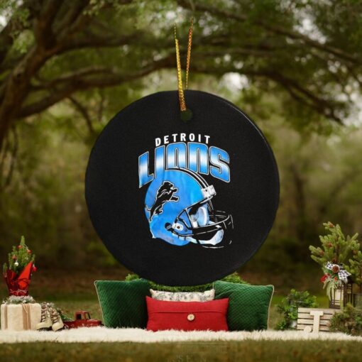 Detroit Lions helmet graphic ornament, mug, poster and flag ornament