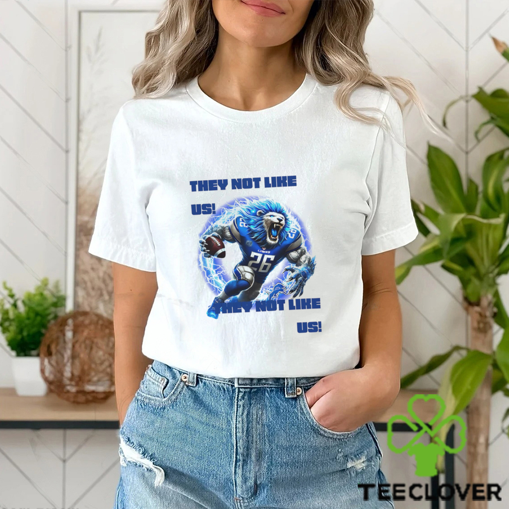Detroit Lions mascot they not like us graphic art shirt Detroit Lions mascot they not like us graphic art shirt