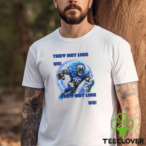 Detroit Lions mascot they not like us graphic art shirt
