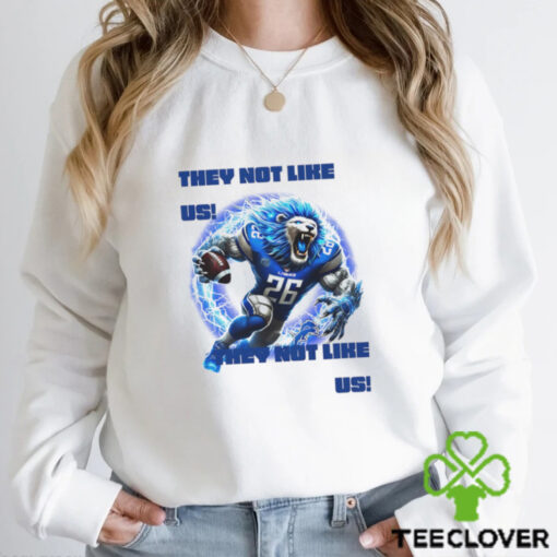 Detroit Lions mascot they not like us graphic art shirt