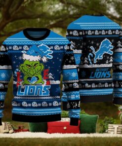 Detroit Lions x The Grinch For Merry Christmas 2024 With Love Ugly Sweater