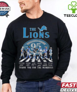 Detroit Lions – The Lions 95Year 1930 2025 Signature Thank You For The Memories T Shirt