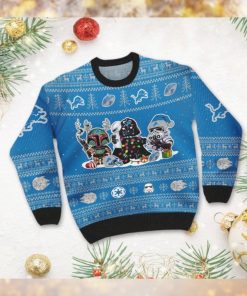 Detroit LionsI Star Wars Ugly Christmas Sweater Sweatshirt Holiday Party 2021 Plus Size For Men Women Darth Vader Boba Fett Stormtrooper