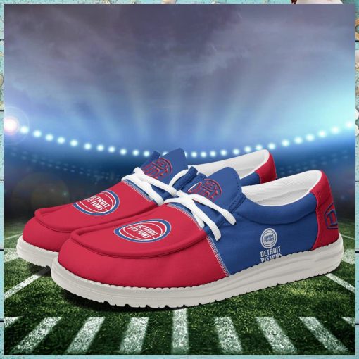 Detroit Pistons 2024 Personalized Hey Dude Shoes