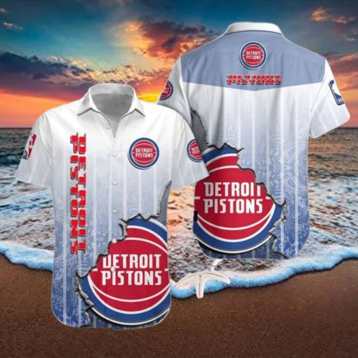 Detroit Pistons Blue Hawaiian Shirt Style Gift