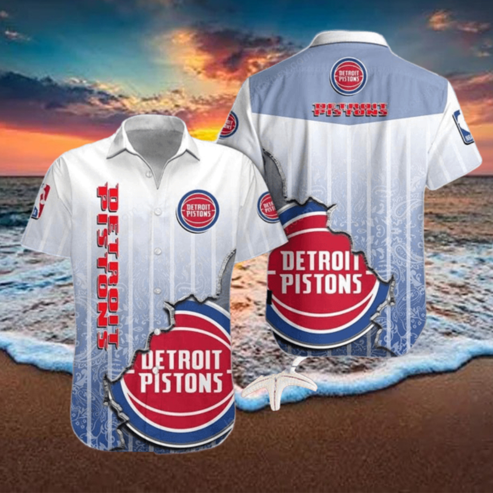 Detroit Pistons Blue Hawaiian Shirt Style Gift Detroit Pistons Blue Hawaiian Shirt Style Gift