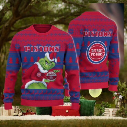 Detroit Pistons Grinch Christmas Ugly Sweater
