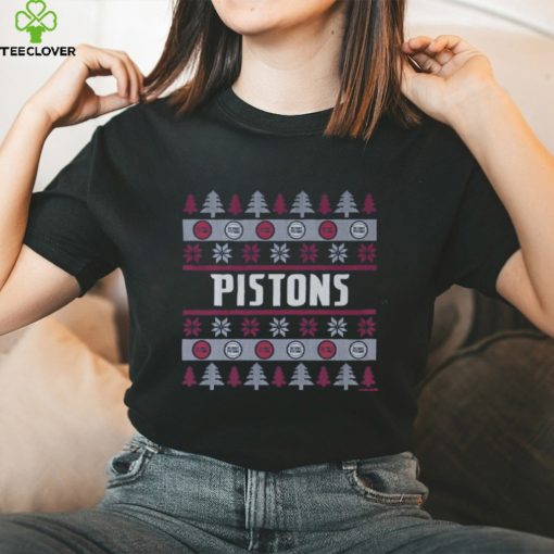 Detroit Pistons Holiday Christmas Tree T Shirt