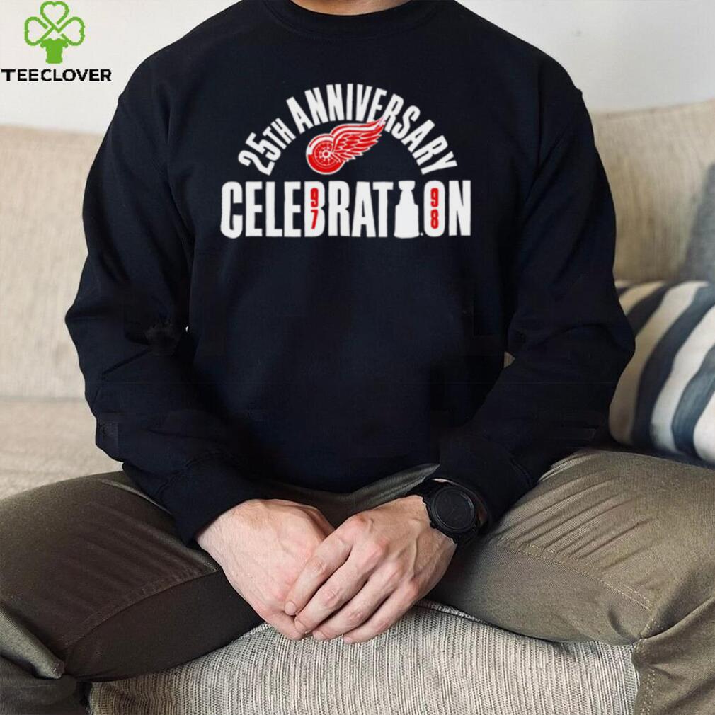Detroit Red Wings 25th anniversary Celebration 1997 1998 retro shirt Detroit Red Wings 25th anniversary Celebration 1997 1998 retro shirt