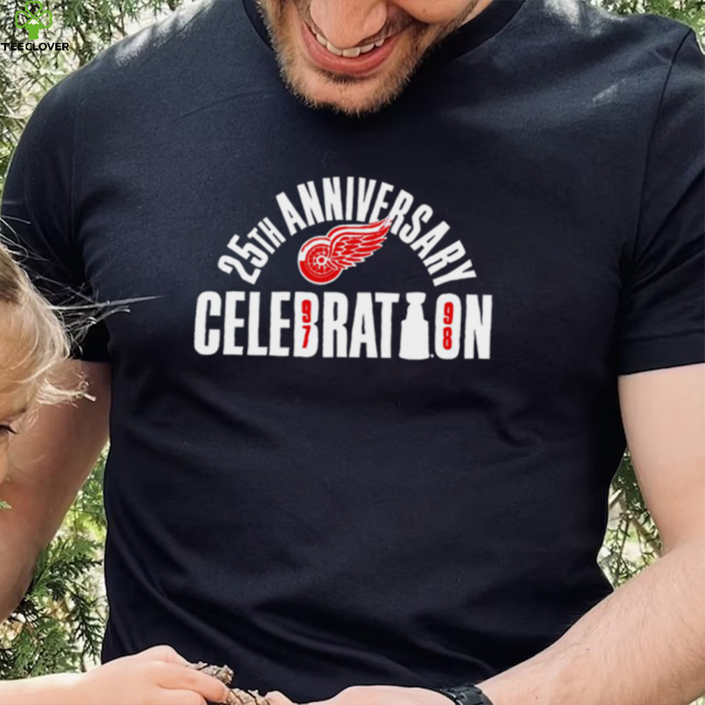 Detroit Red Wings 25th anniversary Celebration 1997 1998 retro shirt Detroit Red Wings 25th anniversary Celebration 1997 1998 retro shirt