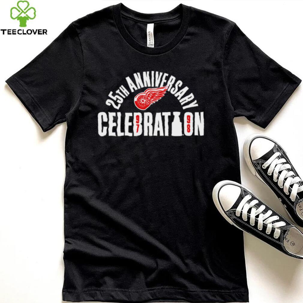 Detroit Red Wings 25th anniversary Celebration 1997 1998 retro shirt Detroit Red Wings 25th anniversary Celebration 1997 1998 retro shirt