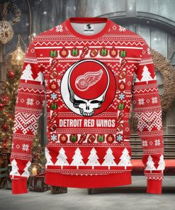 Detroit Red Wings Grateful Dead Ugly Christmas Sweater Warm Gift For Christmas