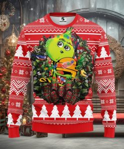 Detroit Red Wings Grinch Hug Christmas Ugly Sweater
