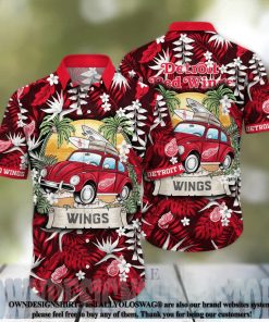 Detroit Red Wings NHL Floral 3D Full Printed Hawaiian Shirt