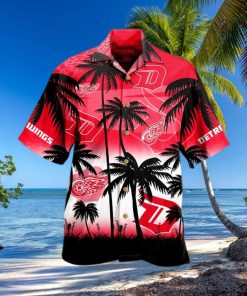 Detroit Red Wings Nhl Palm Hawaiian Shirt