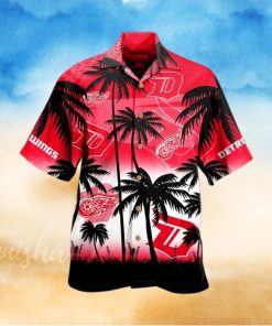 Detroit Red Wings Nhl Palm Hawaiian Shirt