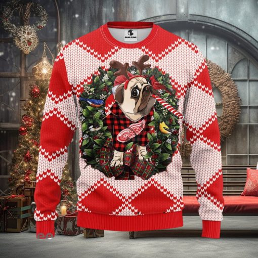 Detroit Red Wings Pub Dog Christmas Ugly Sweater