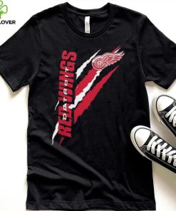 Detroit Red Wings Starter Black Color Scratch T Shirt