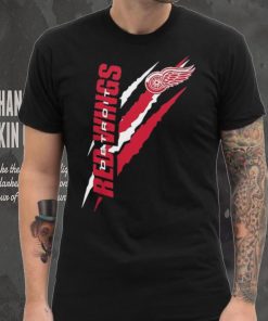 Detroit Red Wings Starter Black Color Scratch T Shirt