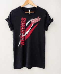 Detroit Red Wings Starter Black Color Scratch T Shirt