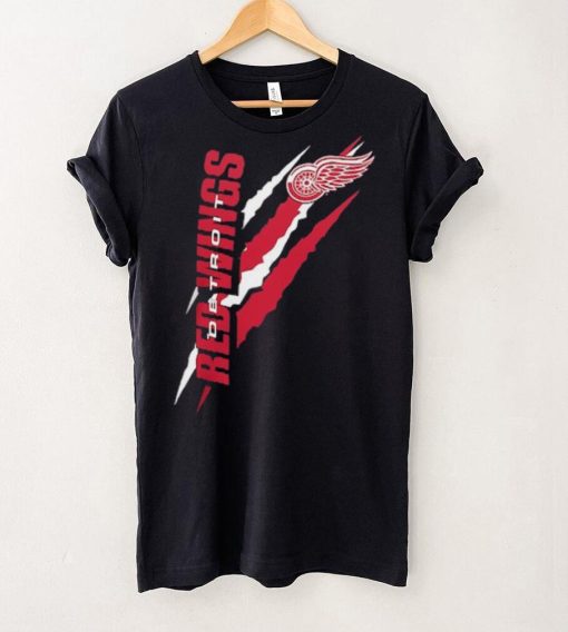 Detroit Red Wings Starter Black Color Scratch T Shirt