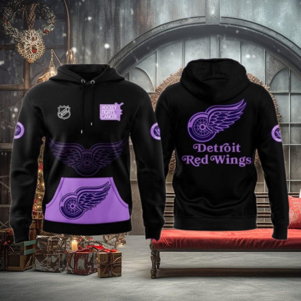 Detroit Red Wings x Hockey Fights Cancer 2024 Hoodie Detroit Red Wings x Hockey Fights Cancer 2024 Hoodie