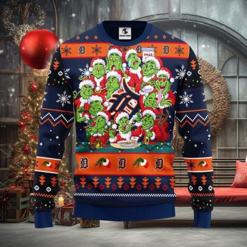 Detroit Tigers 12 Grinch Xmas Day Christmas Ugly 3D Xmas Sweater Christmas Gift For Fans