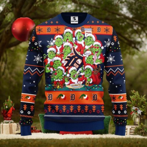 Detroit Tigers 12 Grinch Xmas Day Christmas Ugly 3D Xmas Sweater Christmas Gift For Fans
