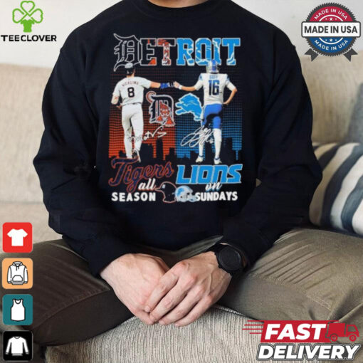 Detroit Tigers All Season X Detroit Lions On Sundays Shirt