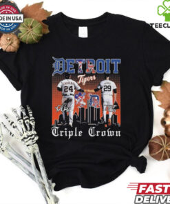 Detroit Tigers Cabrera Skubal Triple Crown Skyline 2024 Signatures T Shirt